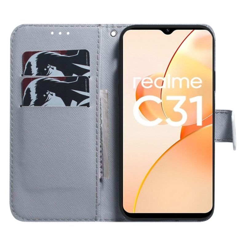 Flip Cover Realme C31 Abrikosblomst