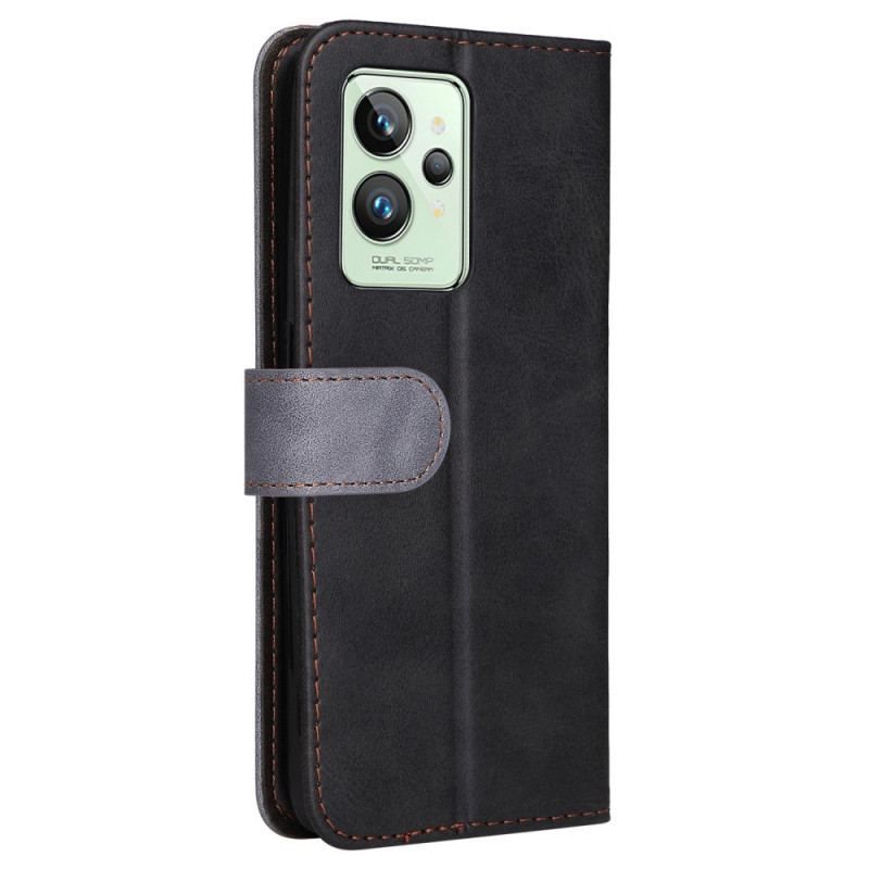 Flip Cover Realme GT2 Pro Med Snor Premium Strop Tofarvet