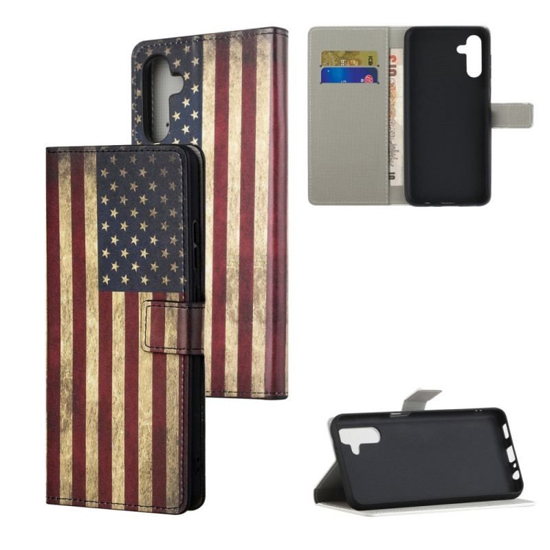 Flip Cover Samsung Galaxy A13 5G / A04s Amerikansk Flag