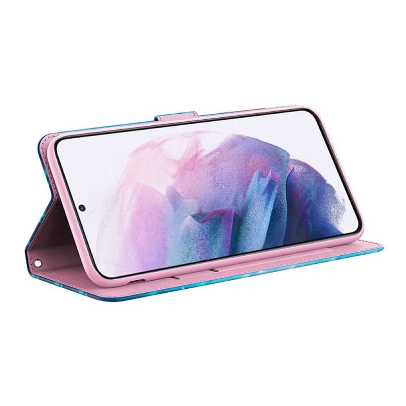 Flip Cover Samsung Galaxy A13 5G / A04s Flyvende Blå Sommerfugle