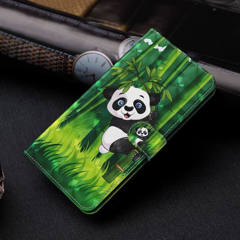 Flip Cover Samsung Galaxy A13 5G / A04s Panda Og Bambus