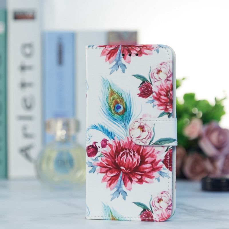 Flip Cover Samsung Galaxy A13 Intense Blomster