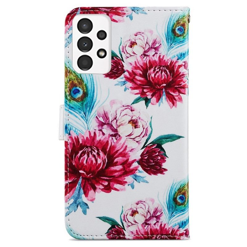 Flip Cover Samsung Galaxy A13 Intense Blomster