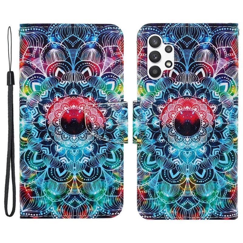 Flip Cover Samsung Galaxy A13 Med Snor Prangende Strappy Mandala