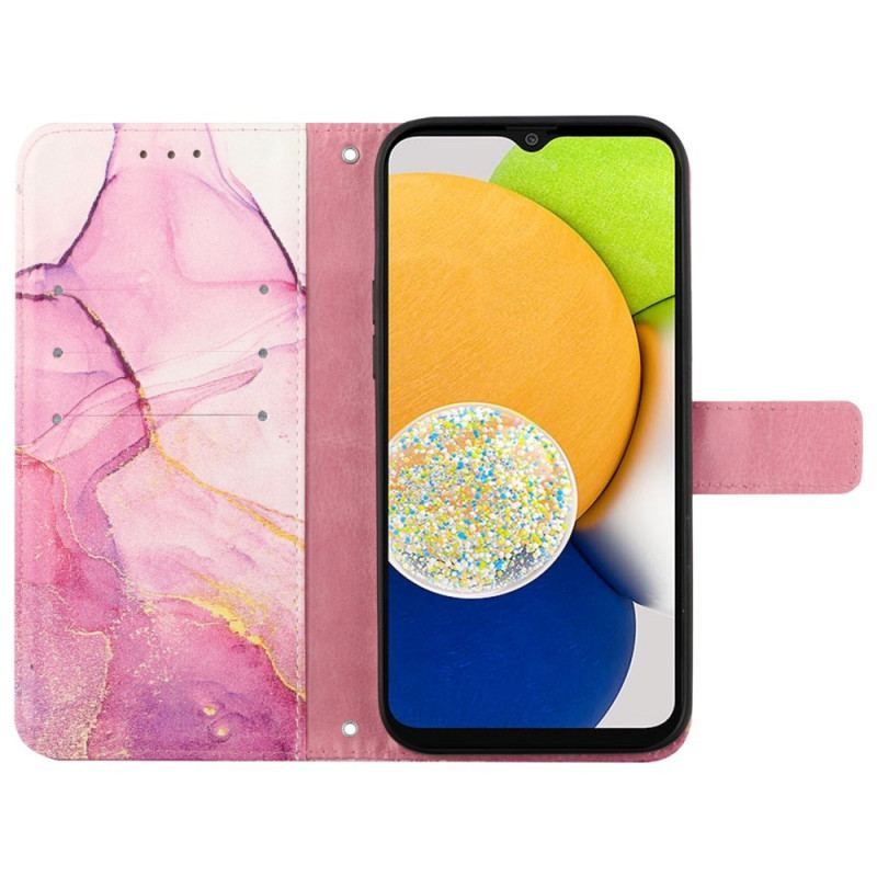 Flip Cover Samsung Galaxy A13 Med Snor Strip Marmor