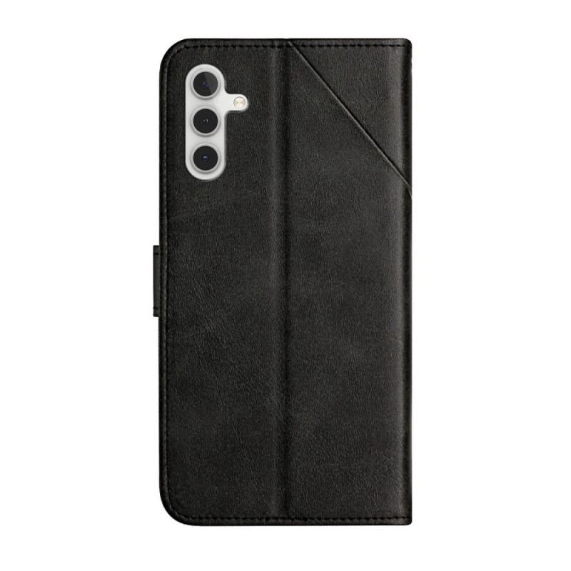 Flip Cover Samsung Galaxy A14 / A14 5G Med Snor Strappy Geometrisk Læderstil