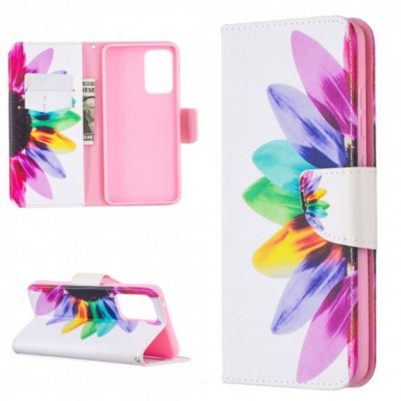 Flip Cover Samsung Galaxy A52 4G / A52 5G / A52s 5G Akvarel Blomst