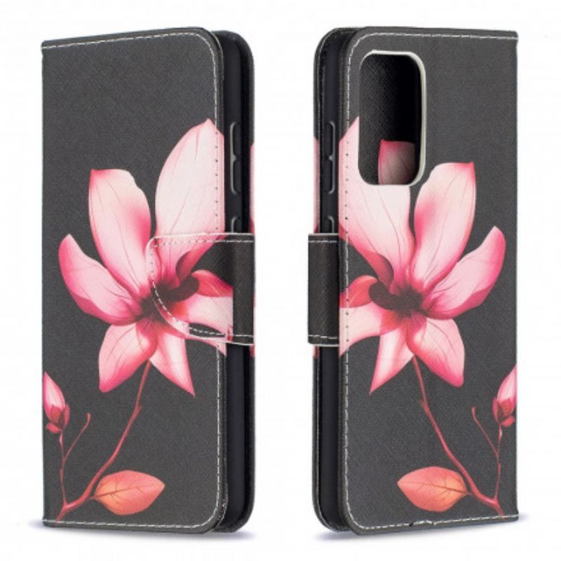 Flip Cover Samsung Galaxy A52 4G / A52 5G / A52s 5G Lyserød Blomst