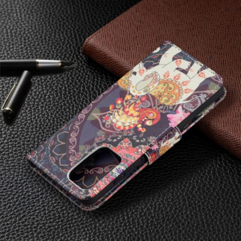 Flip Cover Samsung Galaxy A52 4G / A52 5G / A52s 5G Mandala Med Etniske Elefanter