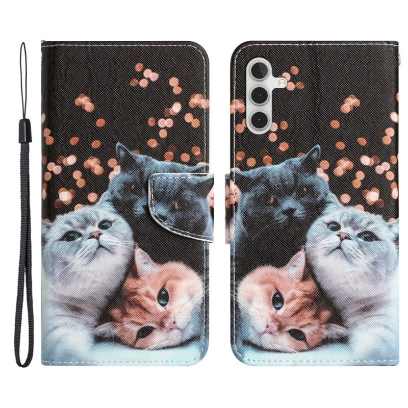 Flip Cover Samsung Galaxy A54 5G Med Snor Kun Thong Cats