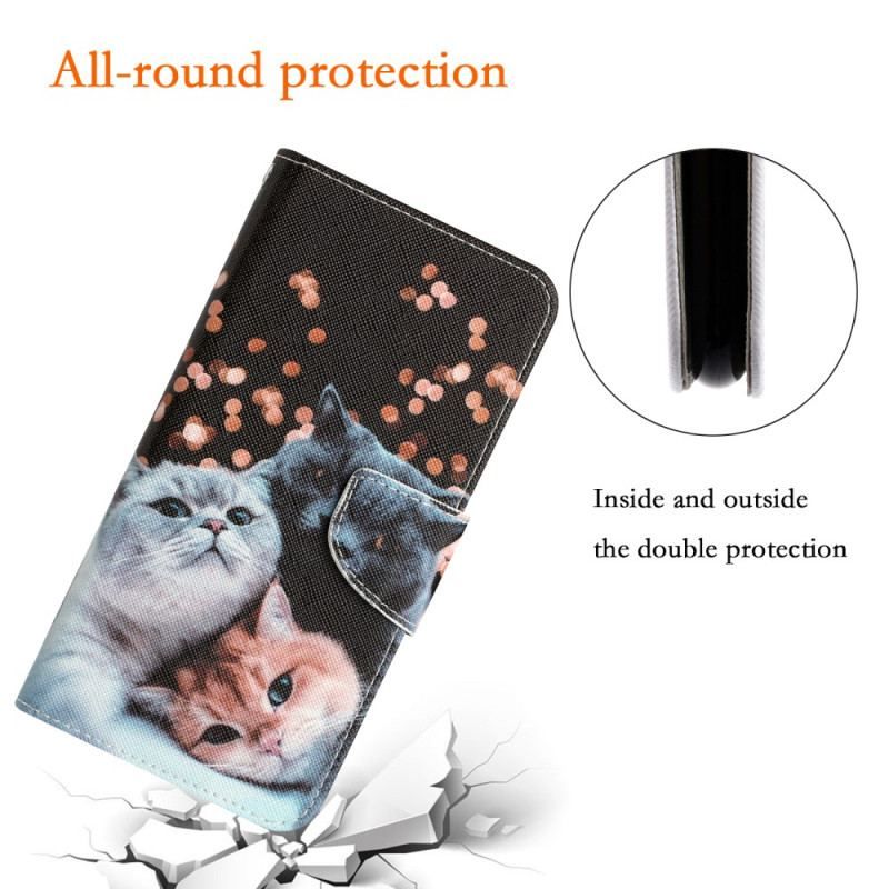 Flip Cover Samsung Galaxy A54 5G Med Snor Kun Thong Cats