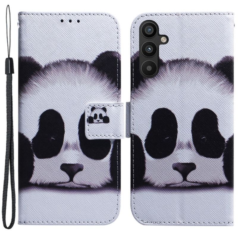 Flip Cover Samsung Galaxy A54 5G Med Snor Lanyard Panda Fan