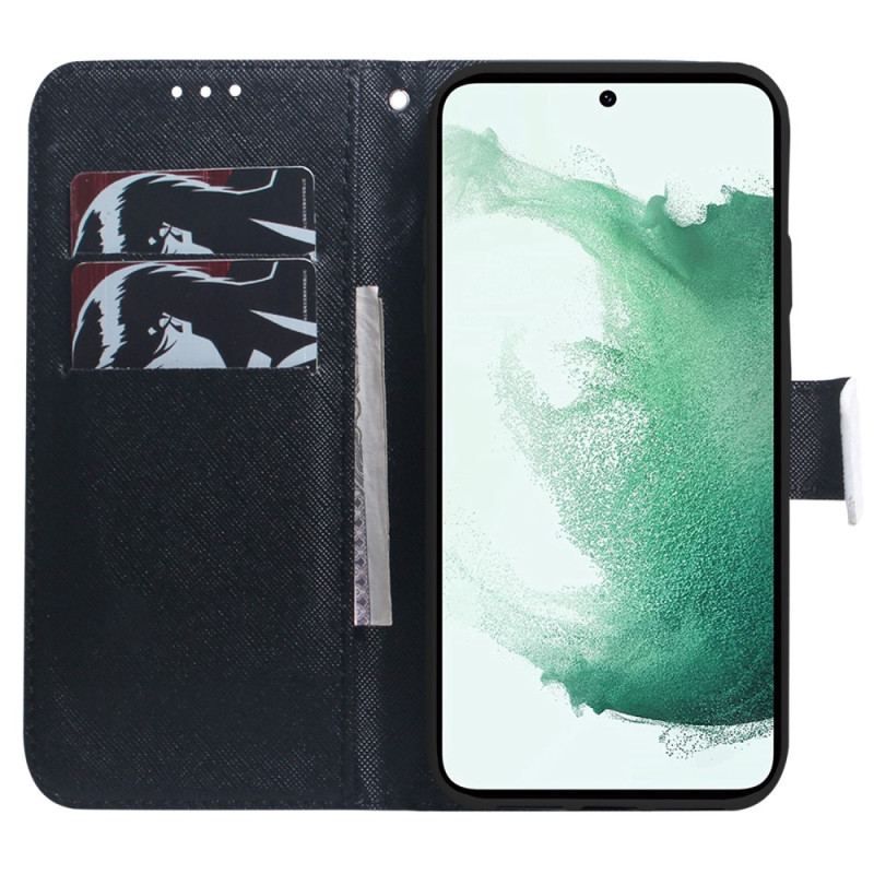 Flip Cover Samsung Galaxy A54 5G Med Snor Lanyard Panda Fan