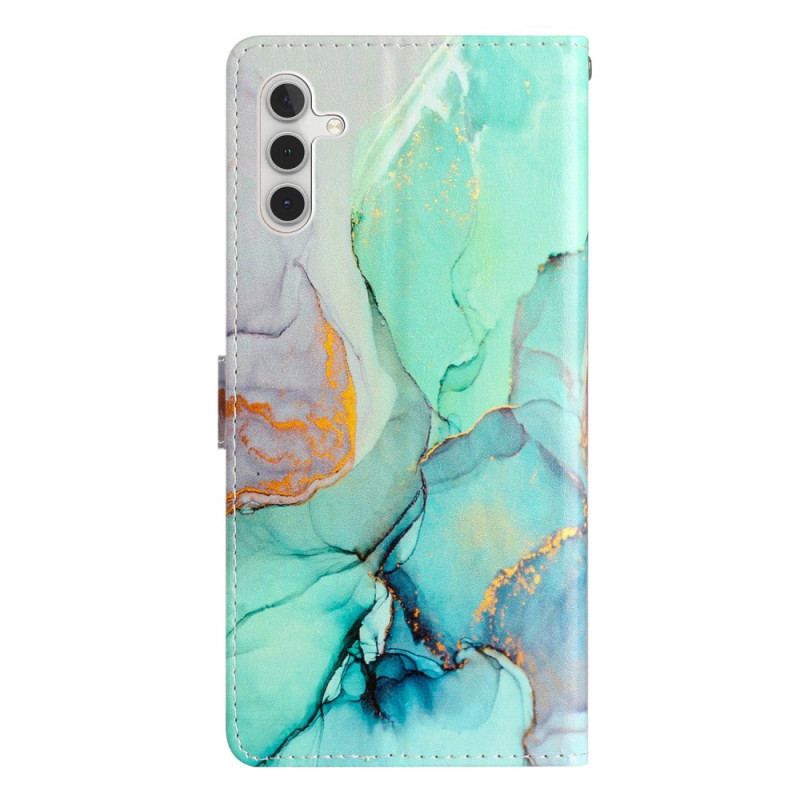 Flip Cover Samsung Galaxy A54 5G Med Snor Marmoreret Rem