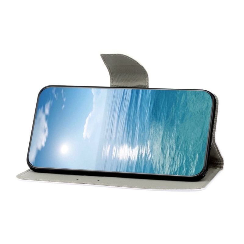 Flip Cover Samsung Galaxy A54 5G Med Snor Sort Bund Og Glitter Strappy