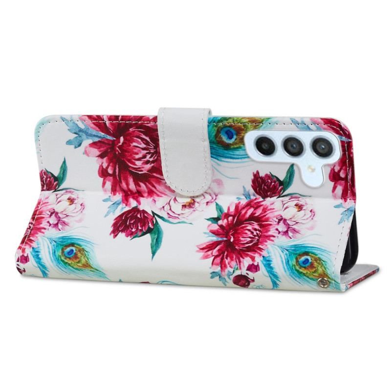 Flip Cover Samsung Galaxy A54 5G Med Snor Strappy Floral
