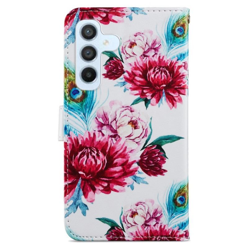 Flip Cover Samsung Galaxy A54 5G Med Snor Strappy Floral