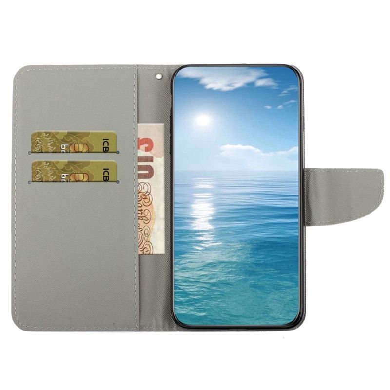 Flip Cover Samsung Galaxy A54 5G Med Snor Strappy Patchwork