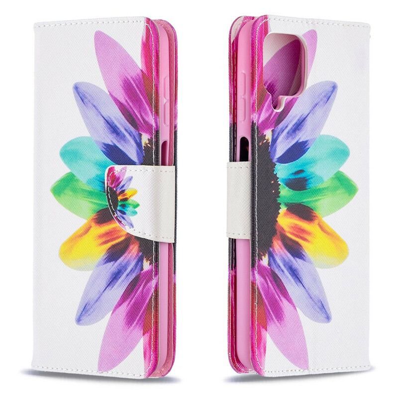 Flip Cover Samsung Galaxy M12 / A12 Akvarel Blomst