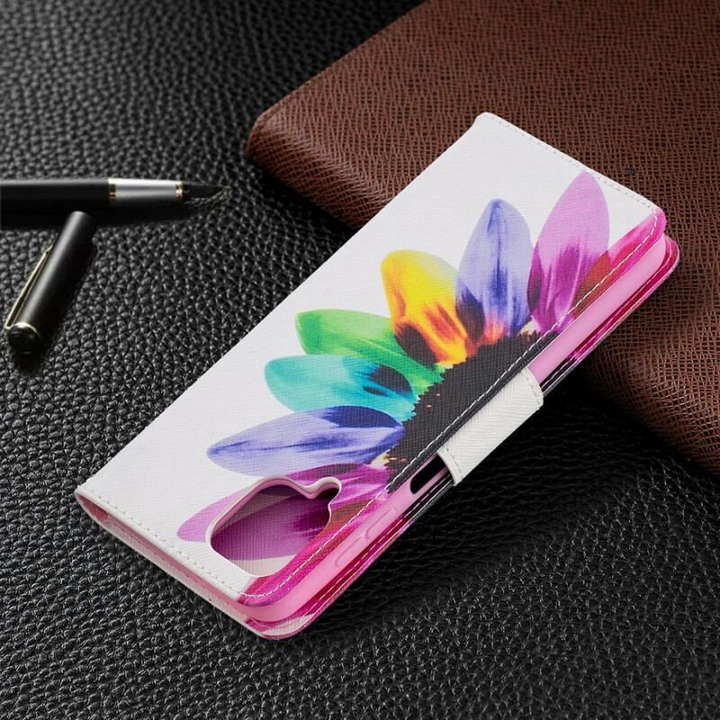 Flip Cover Samsung Galaxy M12 / A12 Akvarel Blomst