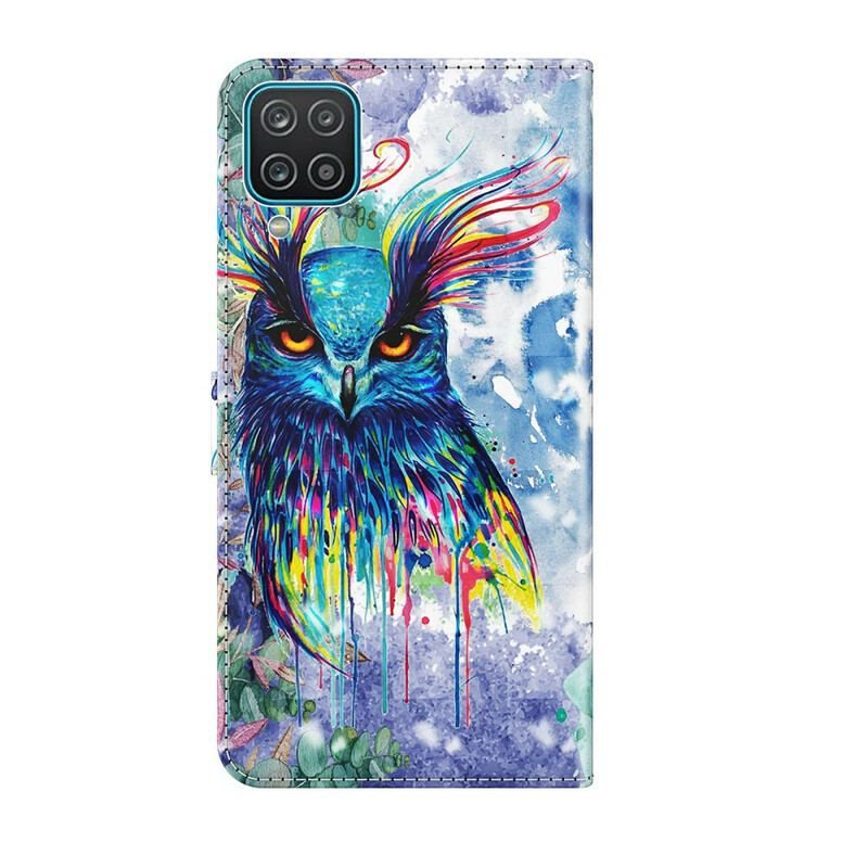 Flip Cover Samsung Galaxy M12 / A12 Akvarel Fugl