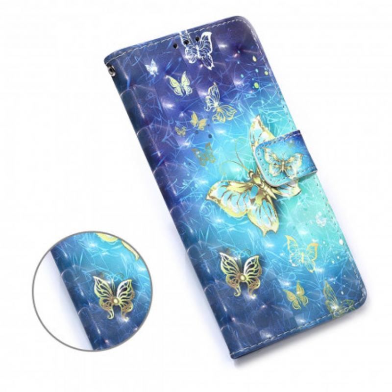Flip Cover Samsung Galaxy M12 / A12 Gyldne Sommerfugle