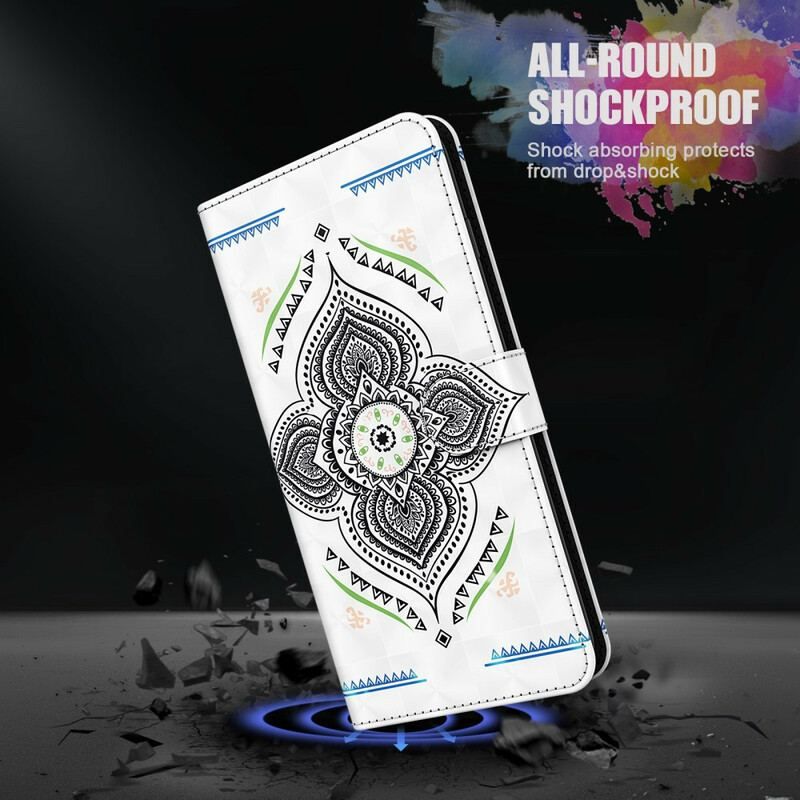 Flip Cover Samsung Galaxy M12 / A12 Lyspletter Mandala Med Snor