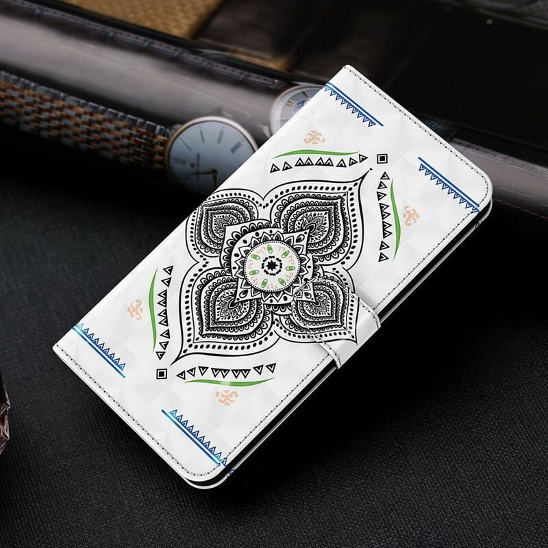 Flip Cover Samsung Galaxy M12 / A12 Lyspletter Mandala Med Snor