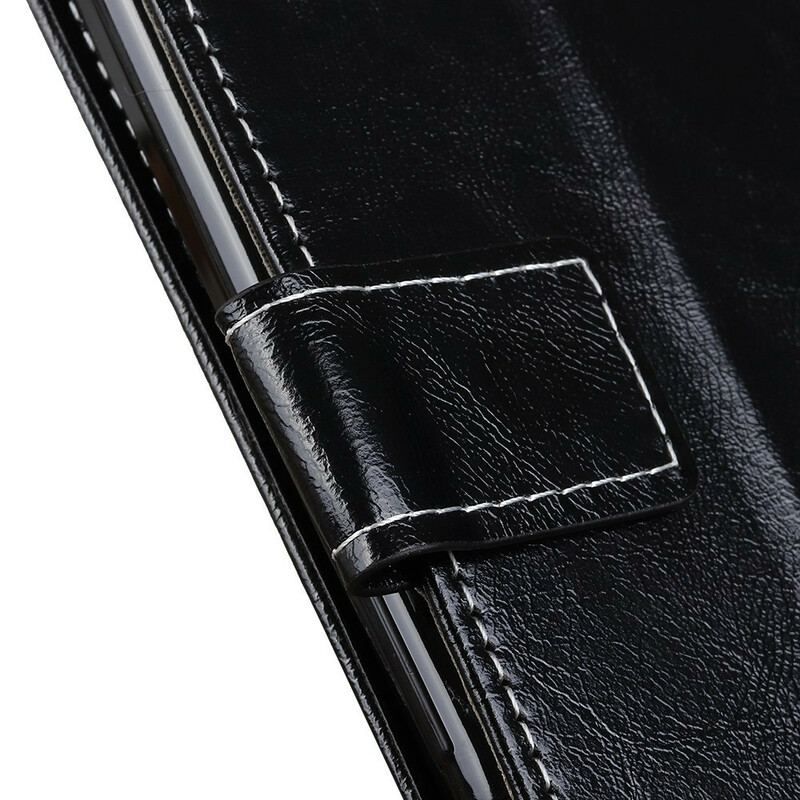 Flip Cover Samsung Galaxy M12 / A12 Skinnende Og Blottede Sømme