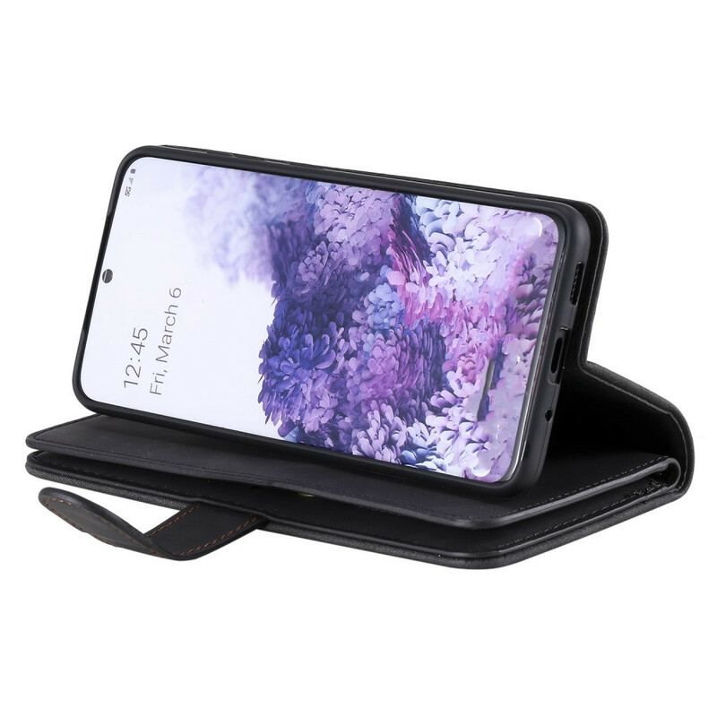 Flip Cover Samsung Galaxy S20 Plus / S20 Plus 5G Forstærkede Konturer Lynlåslomme