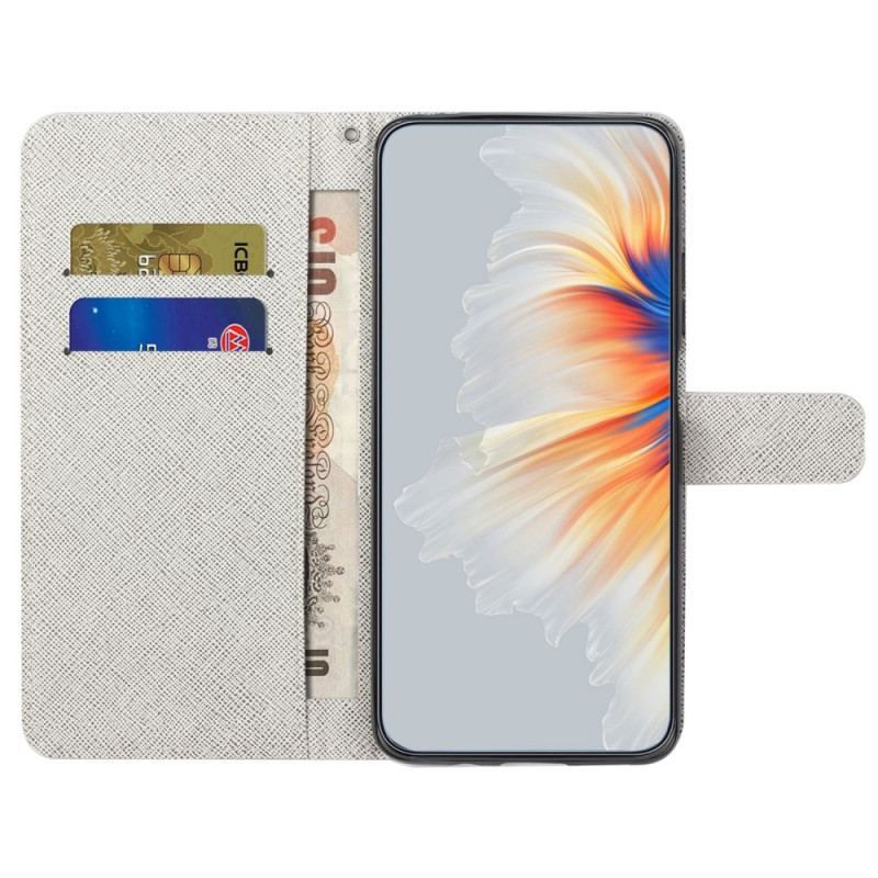 Flip Cover Samsung Galaxy S23 5G Med Snor Fjer Med Snor