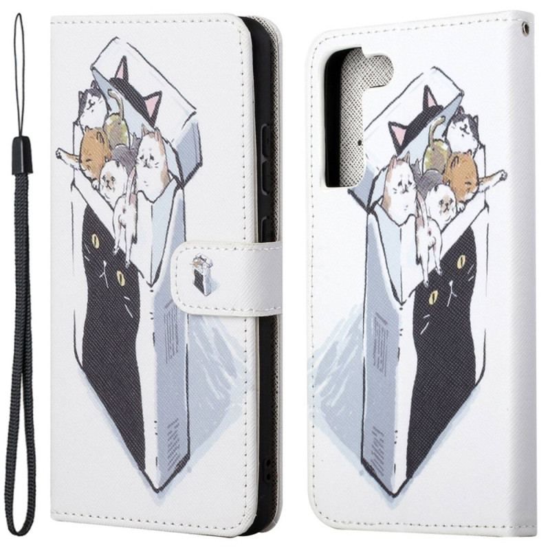 Flip Cover Samsung Galaxy S23 5G Med Snor Levering Thong Cats