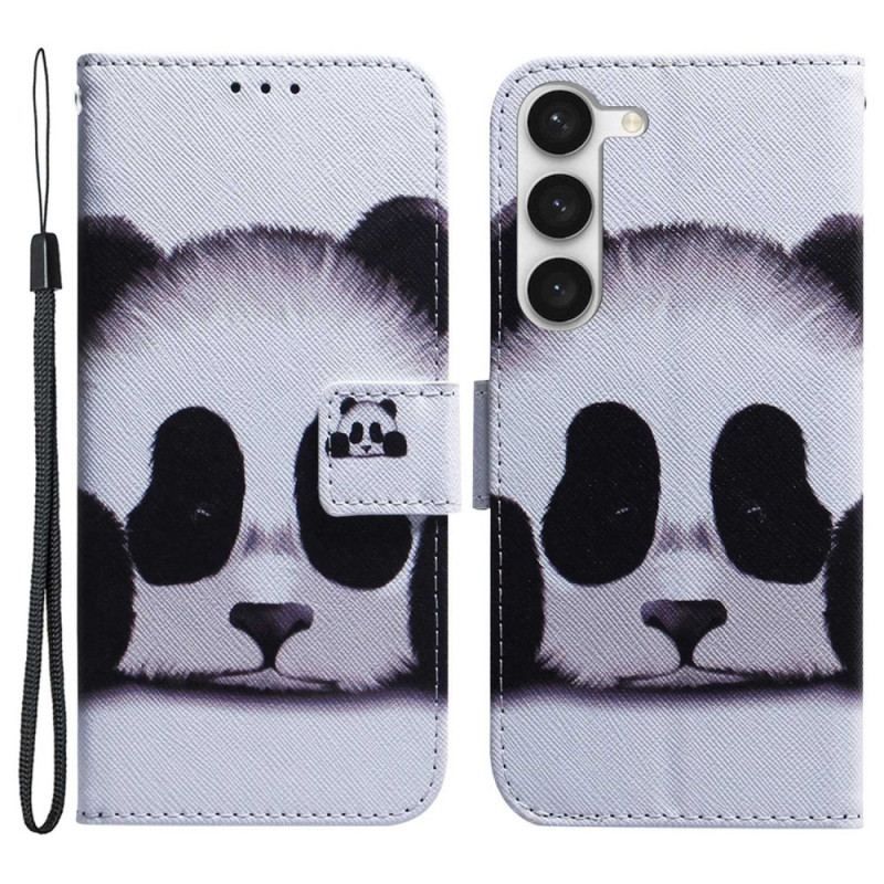 Flip Cover Samsung Galaxy S23 5G Med Snor Min Lanyard Panda