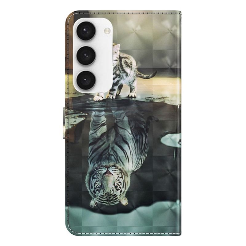 Flip Cover Samsung Galaxy S23 5G Med Snor Strappy Kitten Dream