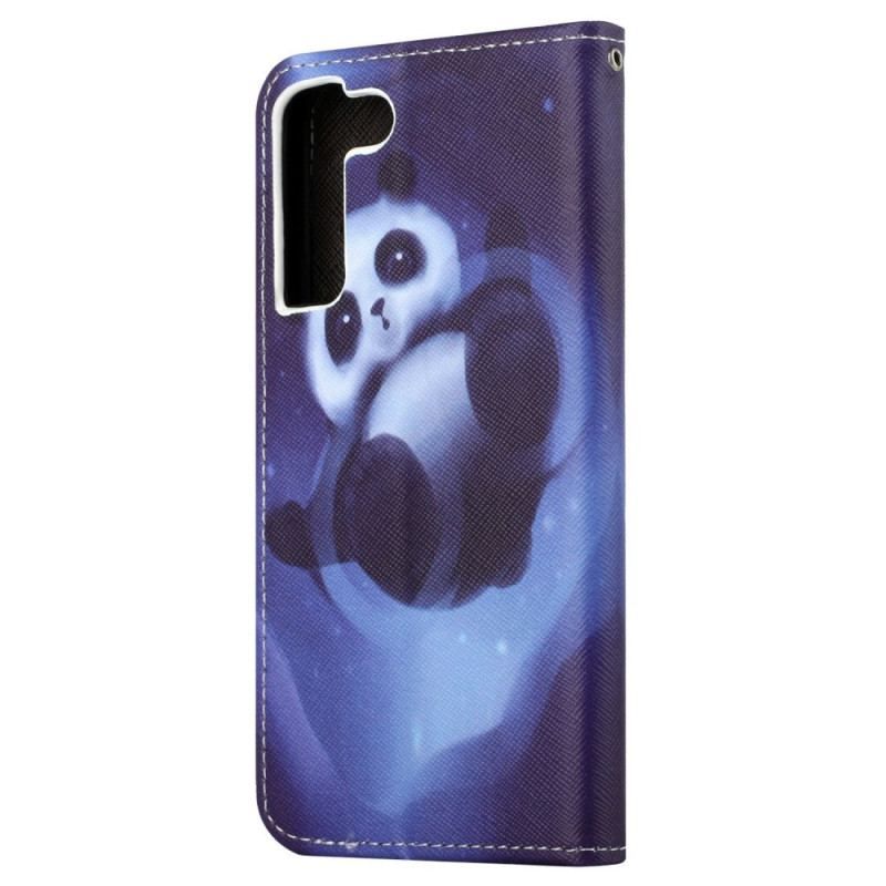 Flip Cover Samsung Galaxy S23 5G Med Snor Strappy Panda