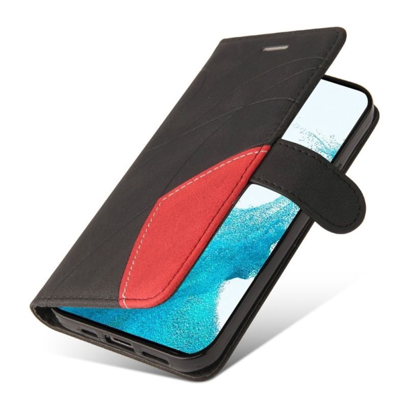 Flip Cover Samsung Galaxy S23 5G Med Snor Tofarvet Rem