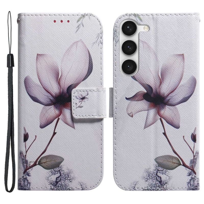 Flip Cover Samsung Galaxy S23 Plus 5G Lyserød Blomst