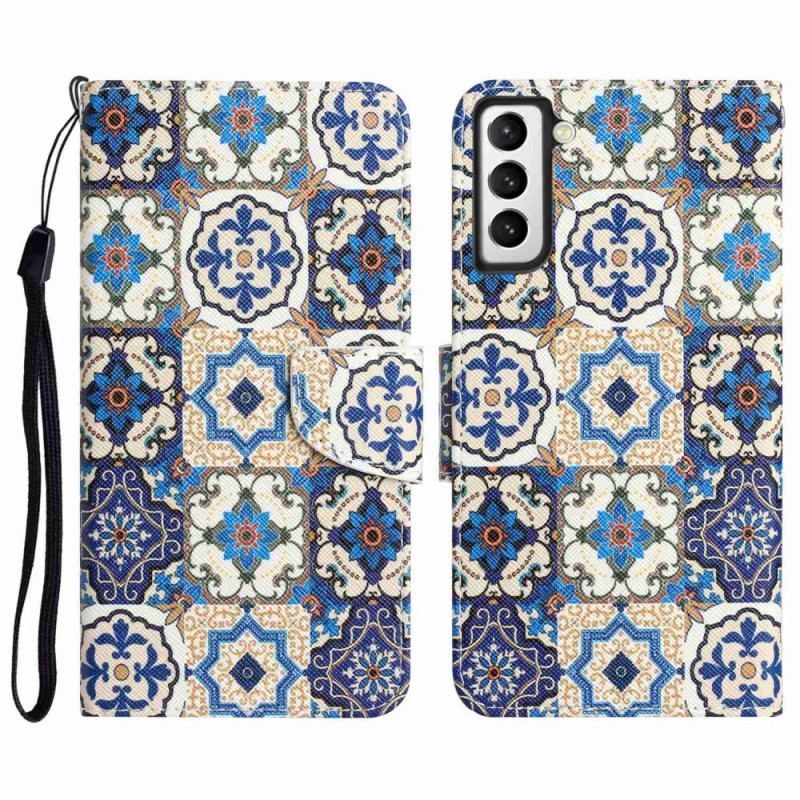 Flip Cover Samsung Galaxy S23 Plus 5G Med Snor Strappy Patchwork