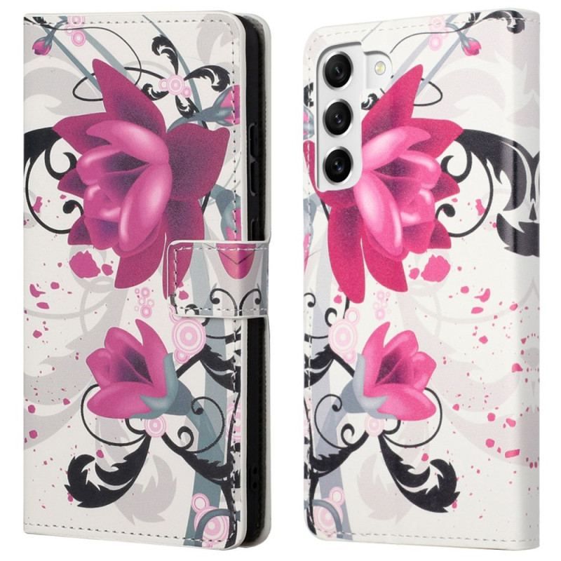 Flip Cover Samsung Galaxy S23 Plus 5G Tropiske Blomster