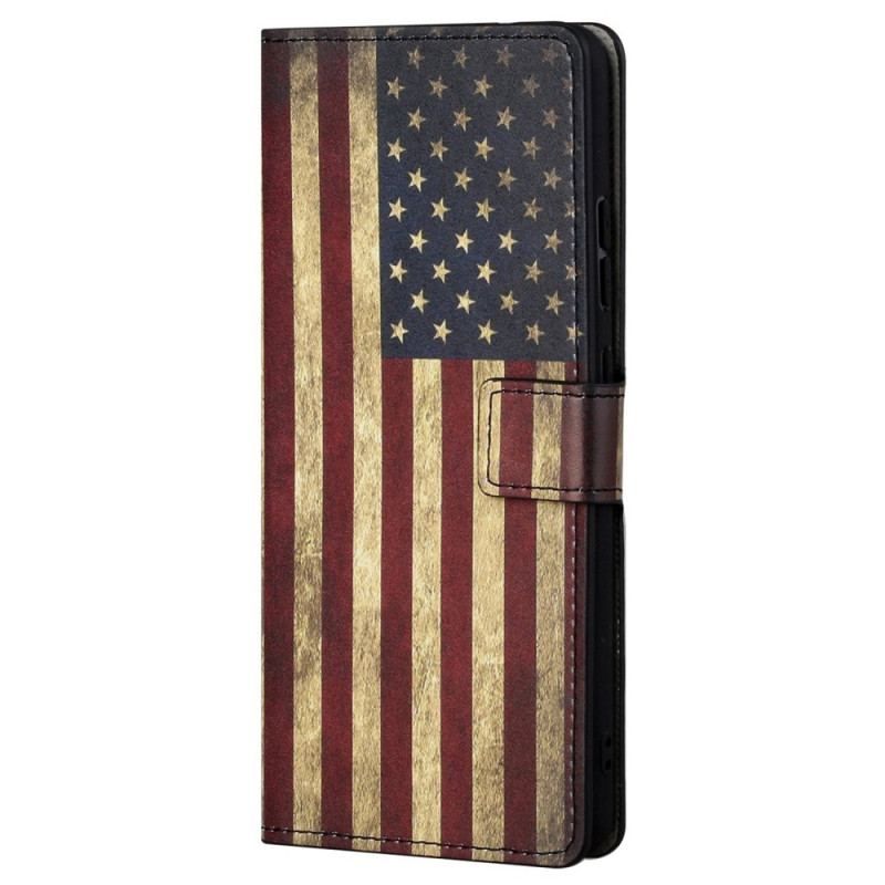 Flip Cover Samsung Galaxy S23 Plus 5G Vintage Amerikansk Flag