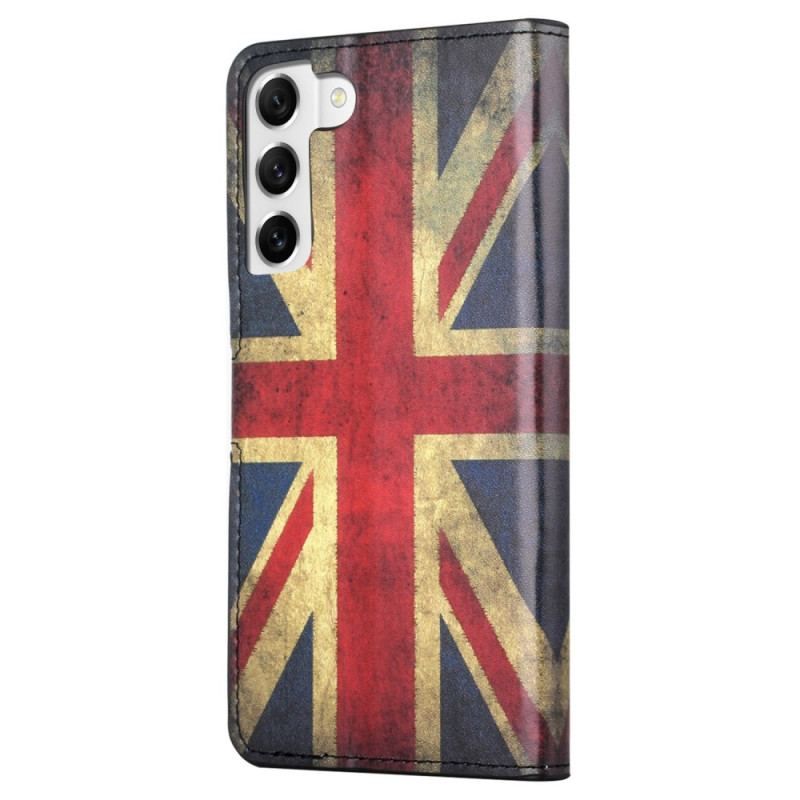 Flip Cover Samsung Galaxy S23 Plus 5G Vintage Engelsk Flag