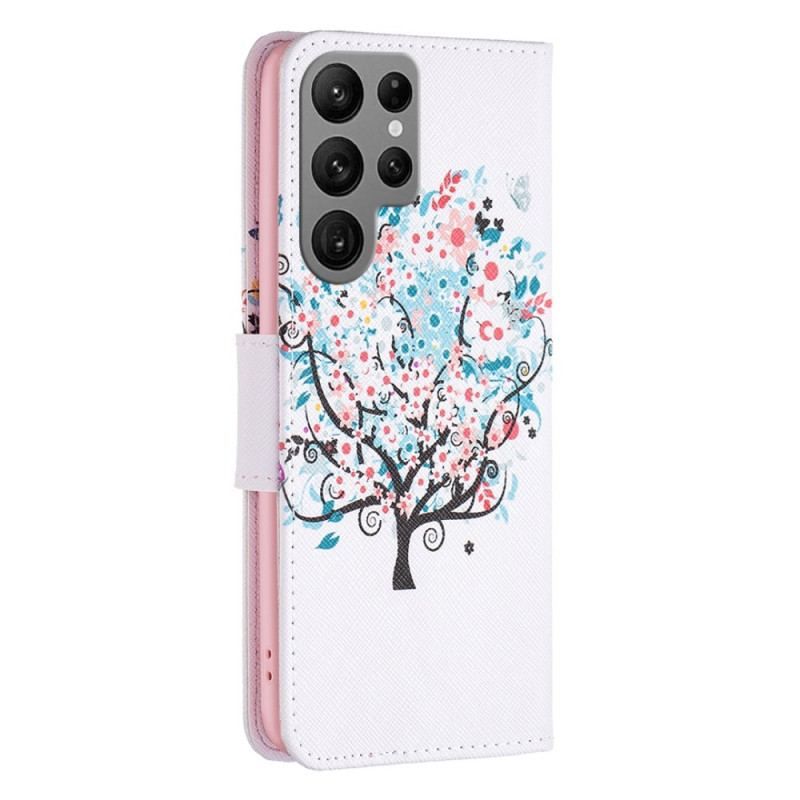 Flip Cover Samsung Galaxy S23 Ultra 5G Blomstret Træ