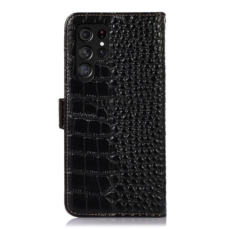 Flip Cover Samsung Galaxy S23 Ultra 5G Crocodile Style Rfid