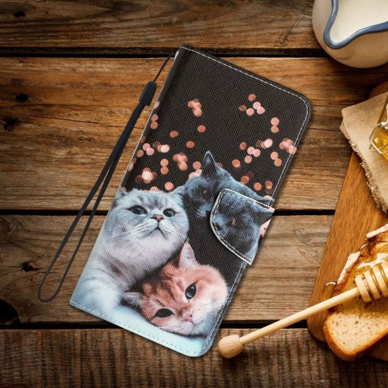 Flip Cover Samsung Galaxy S23 Ultra 5G Med Snor Kun Thong Cats
