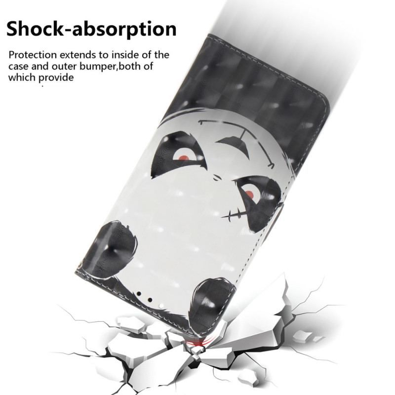 Flip Cover Samsung Galaxy S23 Ultra 5G Med Snor Vred Panda Med Snor