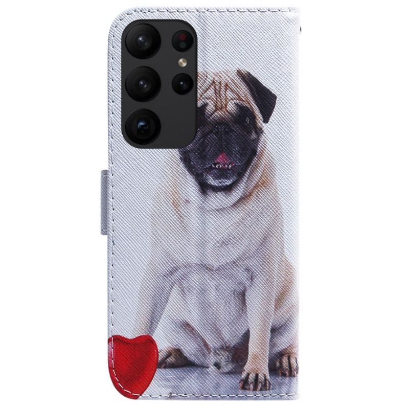 Flip Cover Samsung Galaxy S23 Ultra 5G Mops Hund