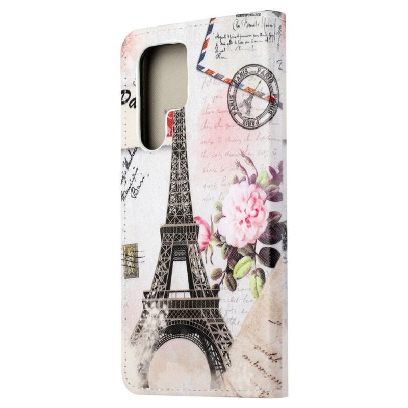 Flip Cover Samsung Galaxy S23 Ultra 5G Vintage Eiffeltårnet