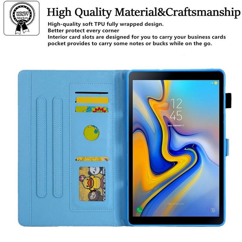 Flip Cover Samsung Galaxy Tab A7 Lite Geometrisk Marmor