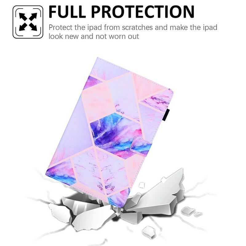 Flip Cover Samsung Galaxy Tab A7 Lite Marmor Geometri Design