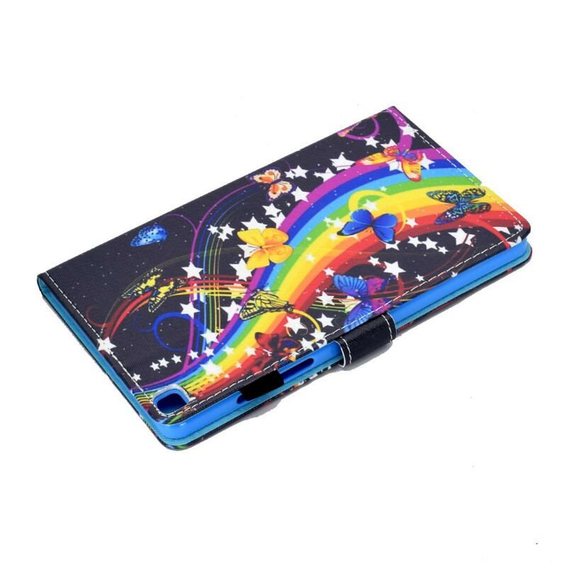 Flip Cover Samsung Galaxy Tab A7 Lite Regnbue Sommerfugle